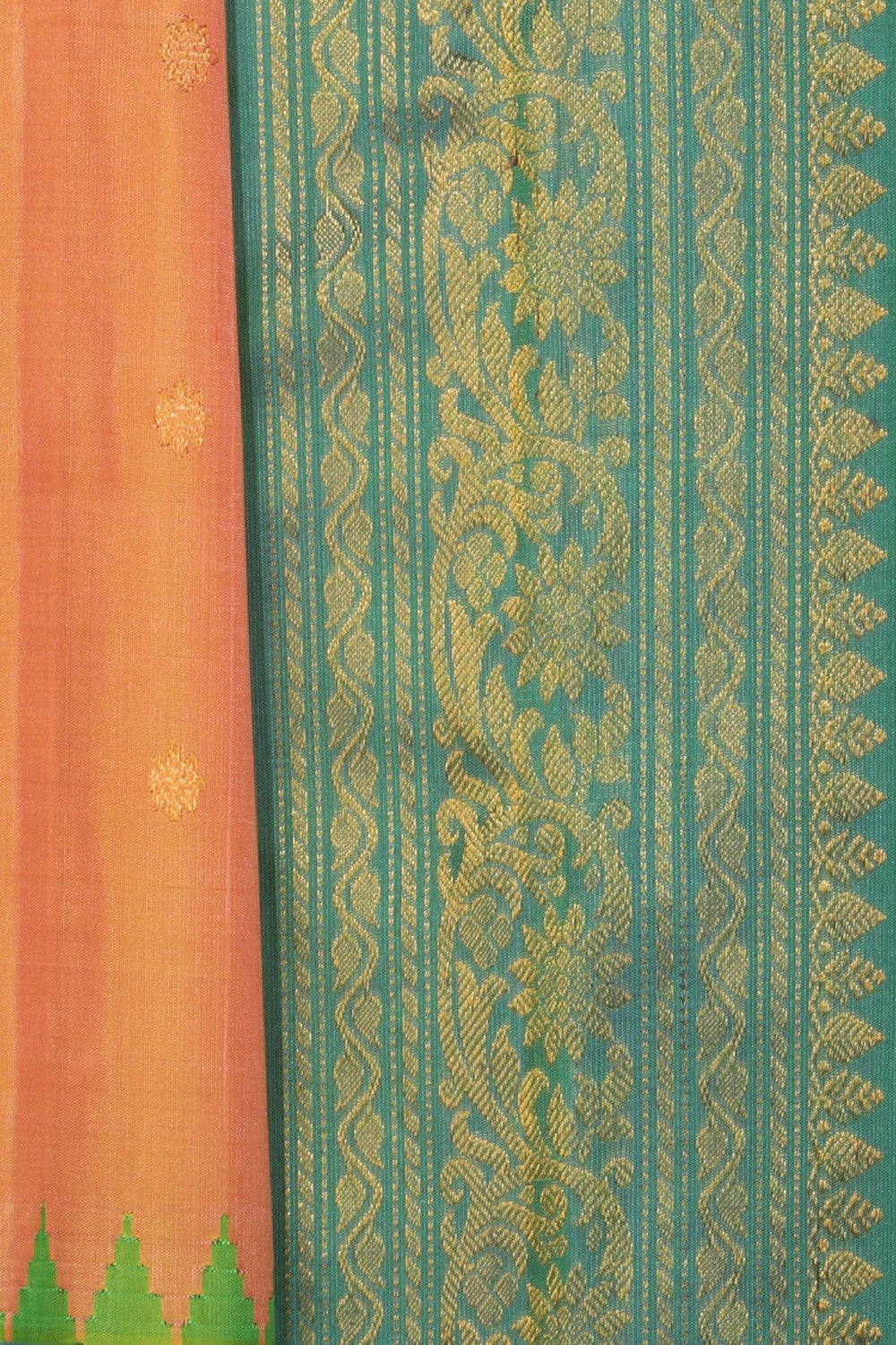 Collection of Gadwal Silk Peach Saree in a gallery layout