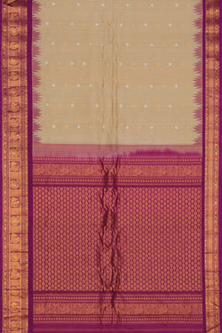 Collection of Gadwal Silk Beige Saree in a gallery layout