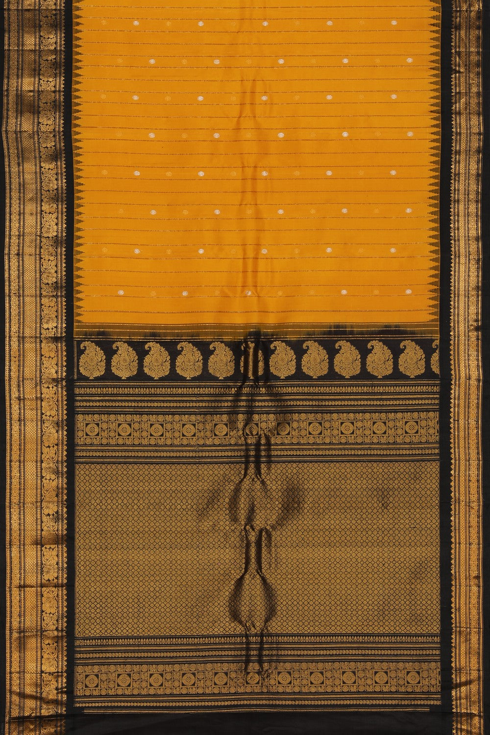 Collection of Gadwal Silk Mustard Saree in a gallery layout