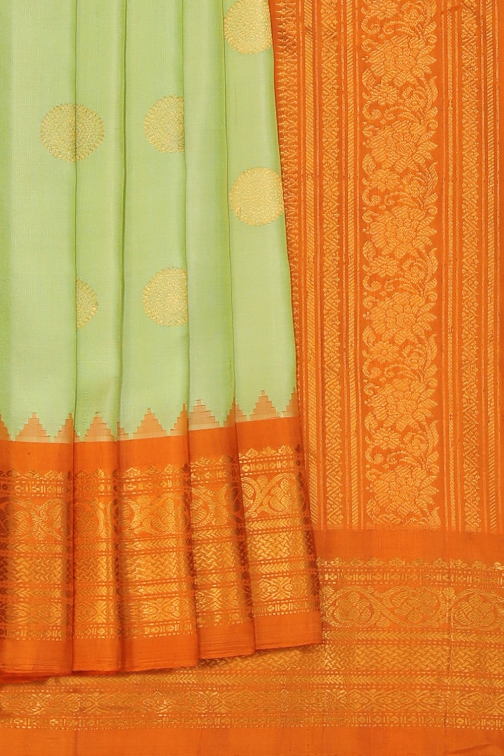 Collection of Gadwal Silk Mint-Green Saree in a gallery layout