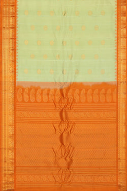 Collection of Gadwal Silk Mint-Green Saree in a gallery layout