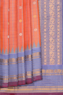 Collection of Gadwal Silk Peach Saree in a gallery layout