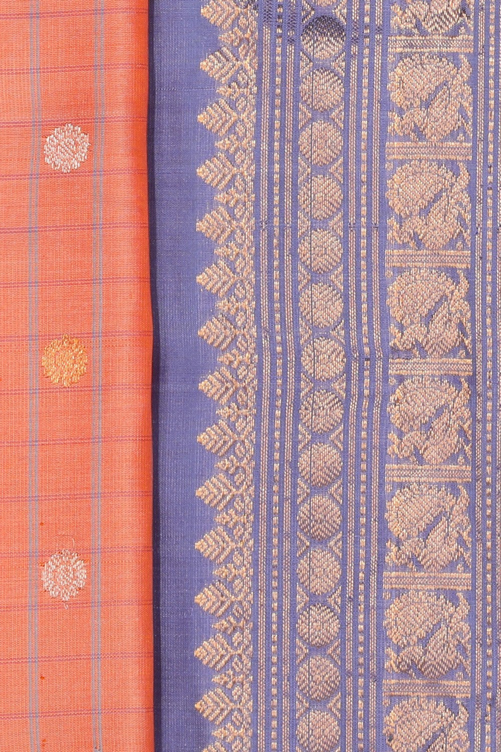 Collection of Gadwal Silk Peach Saree in a gallery layout