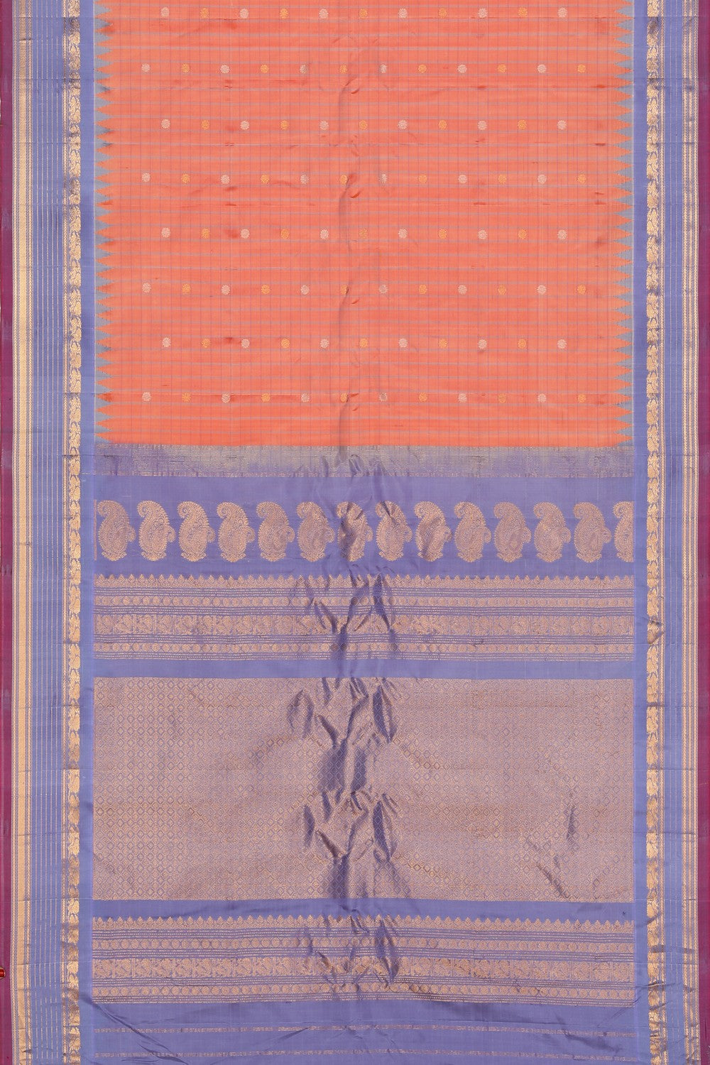 Collection of Gadwal Silk Peach Saree in a gallery layout