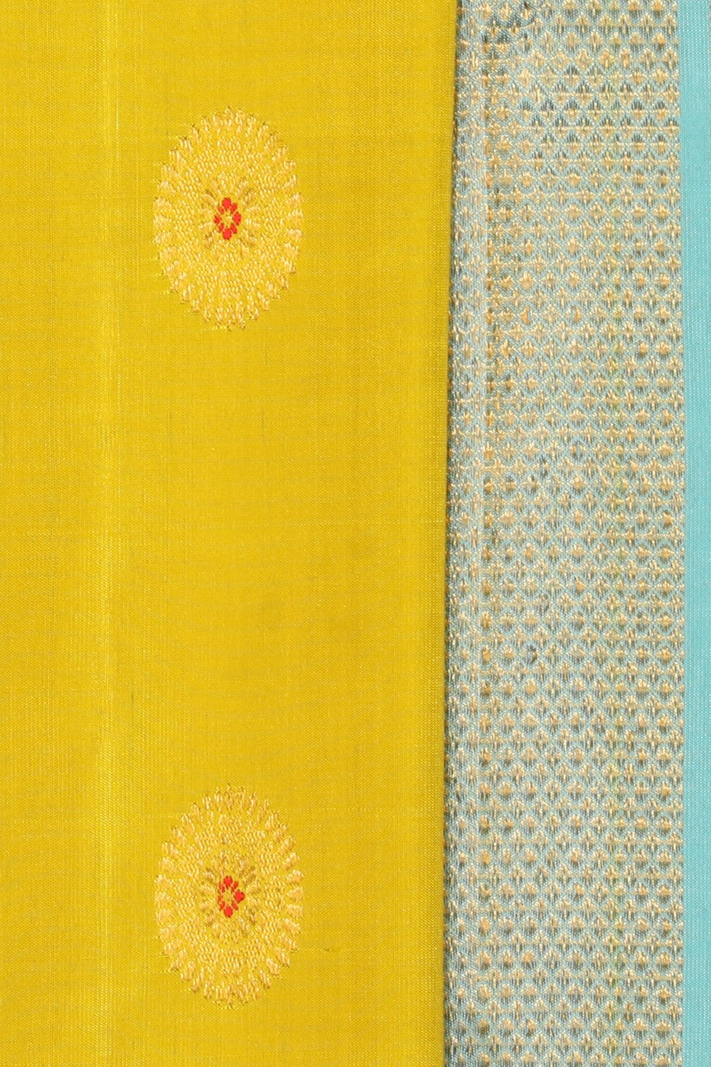 Collection of Gadwal Silk Yellow Saree in a gallery layout