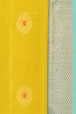 Collection of Gadwal Silk Yellow Saree in a gallery layout