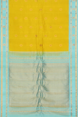 Collection of Gadwal Silk Yellow Saree in a gallery layout