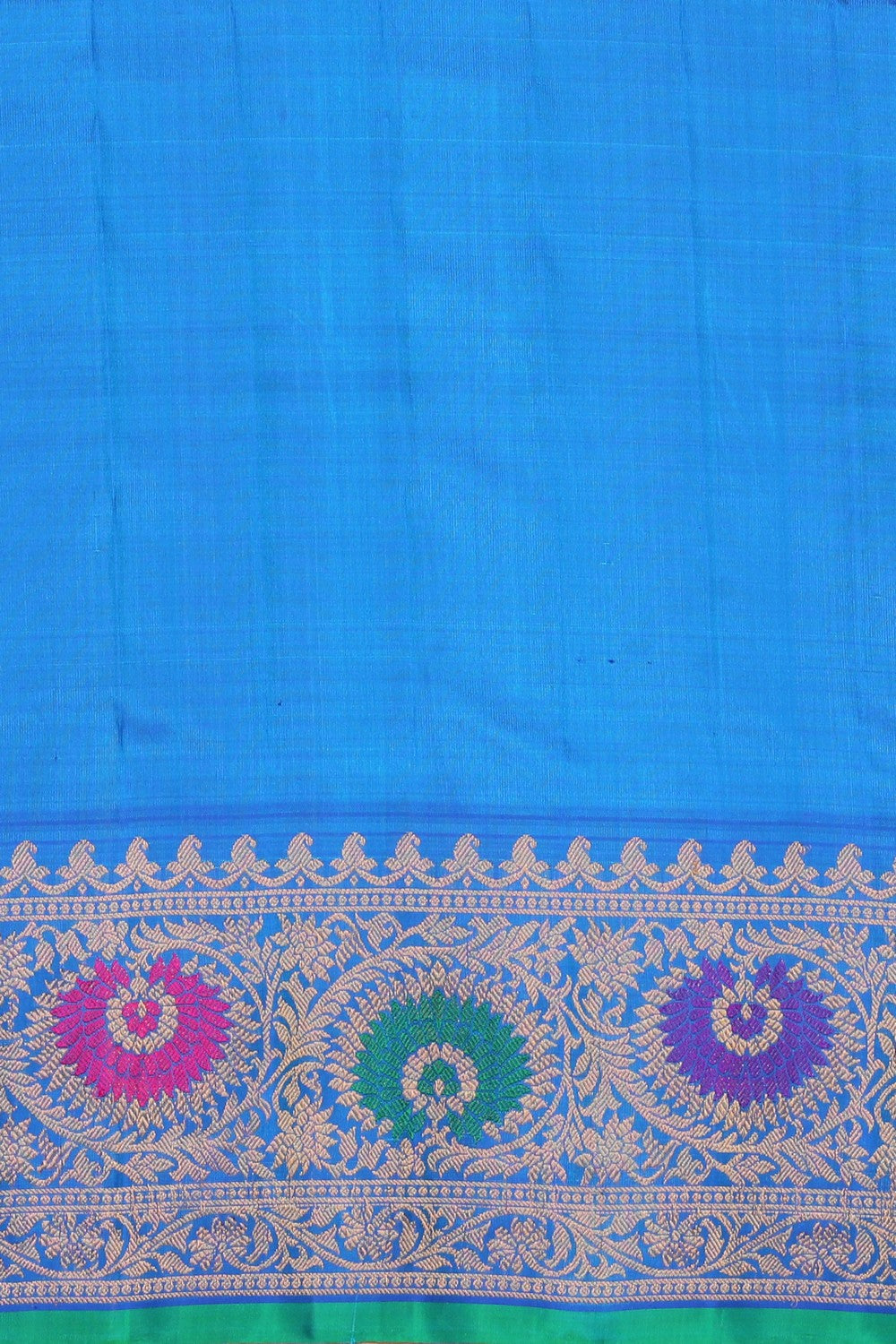 Collection of Gadwal Silk Sea Green Saree in a gallery layout