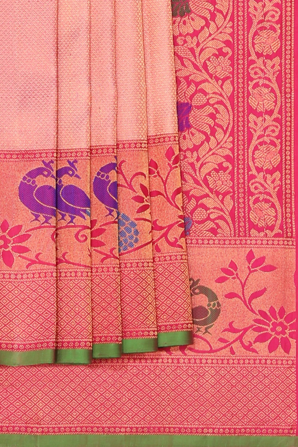 Collection of Gadwal Silk Peach Saree in a gallery layout