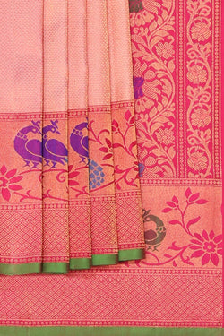 Collection of Gadwal Silk Peach Saree in a gallery layout