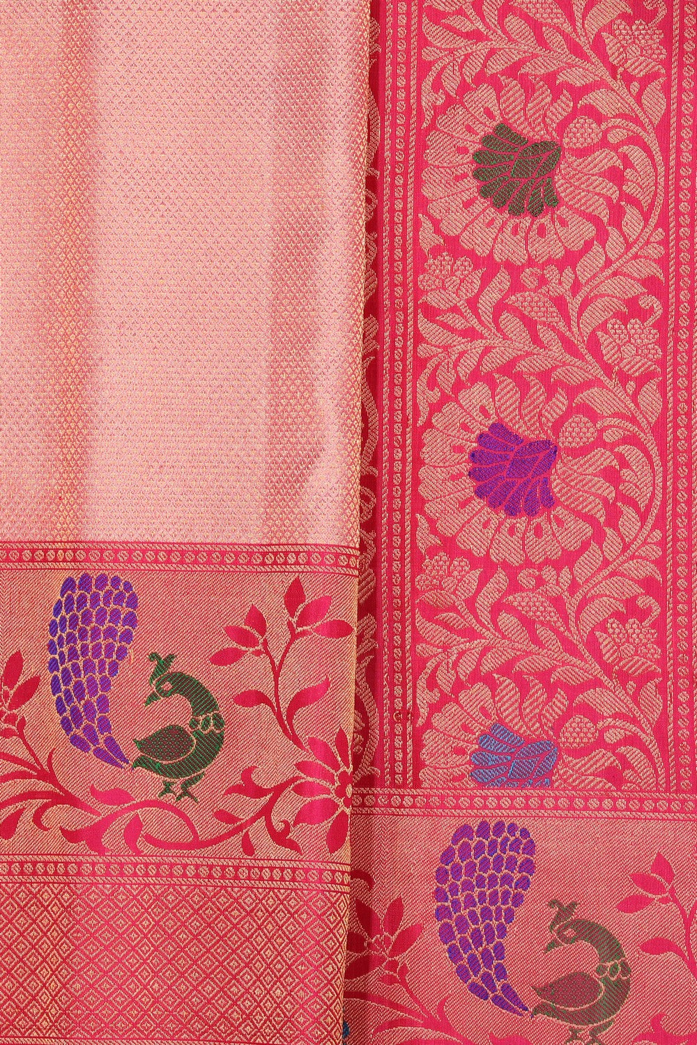 Collection of Gadwal Silk Peach Saree in a gallery layout