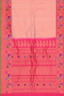 Collection of Gadwal Silk Peach Saree in a gallery layout