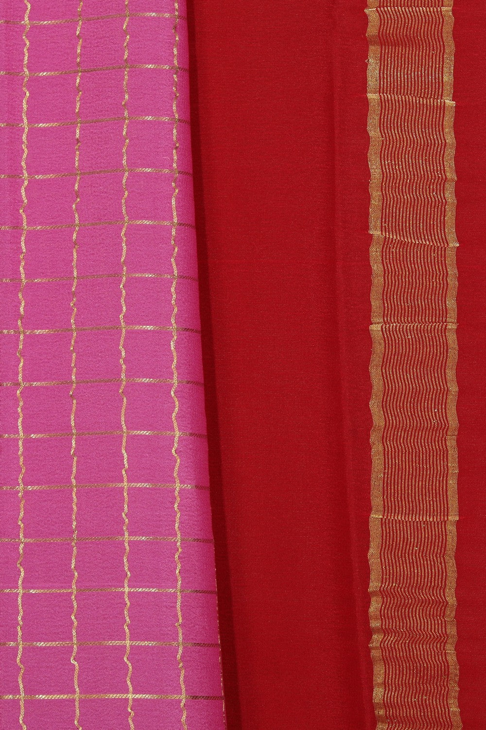 Collection of Mysore Binny Crepe Silk Pink Saree in a gallery layout