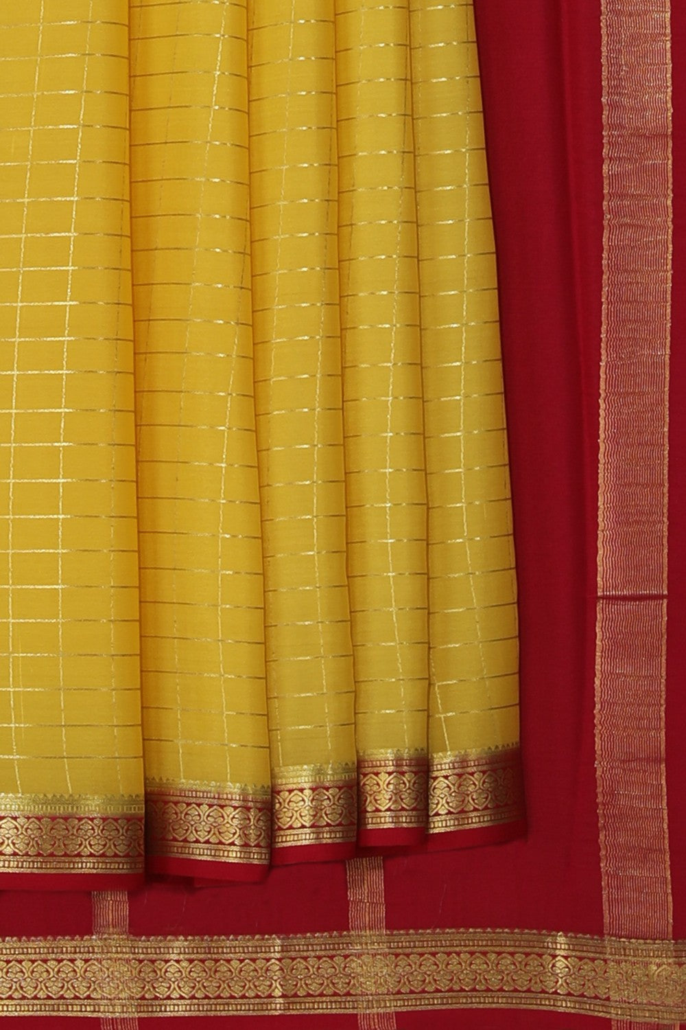 Collection of Mysore Binny Silk Yellow Saree in a gallery layout