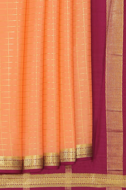 Collection of Mysore Binny Silk Peach Saree in a gallery layout