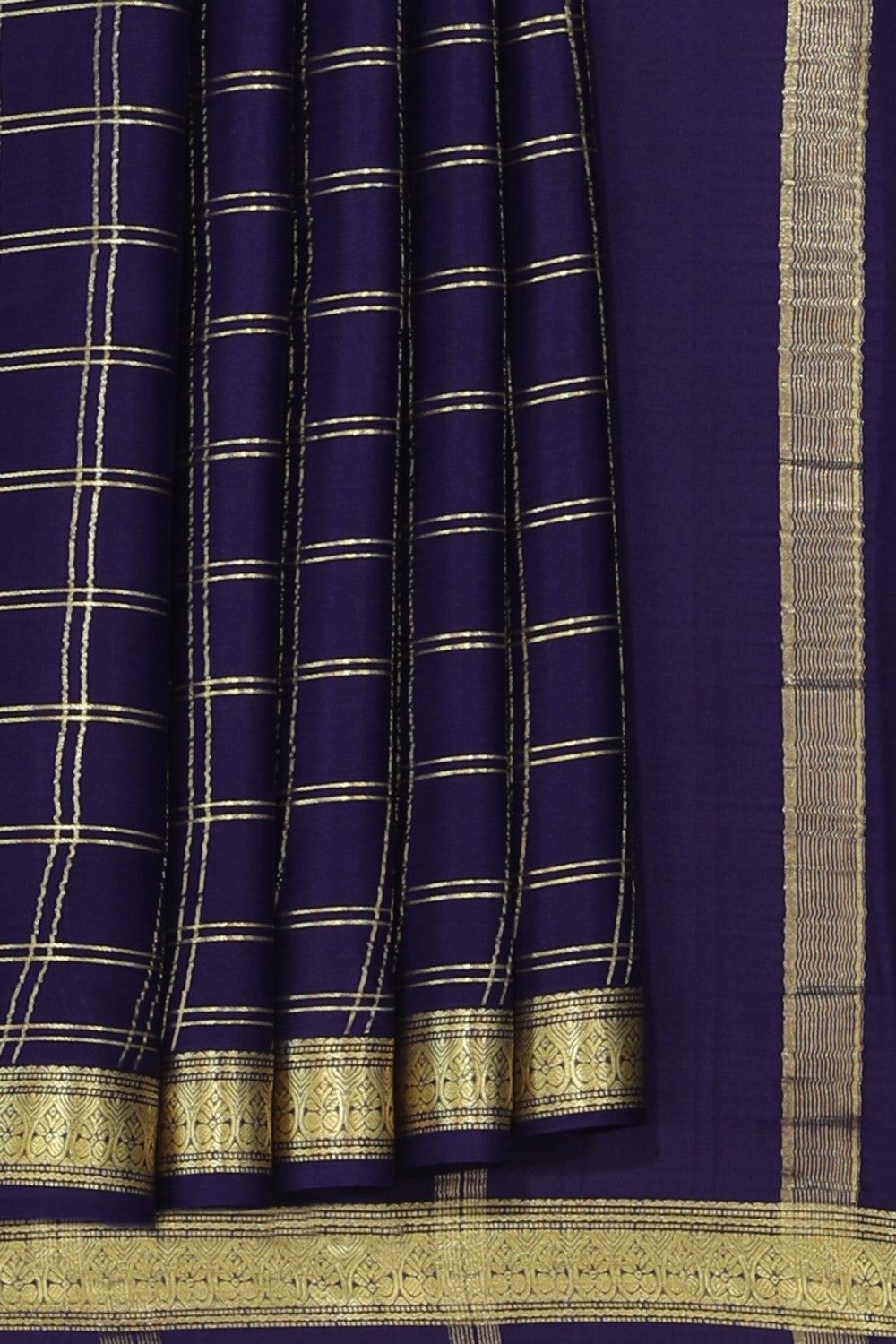 Collection of Mysore Binny Silk Purple Saree in a gallery layout