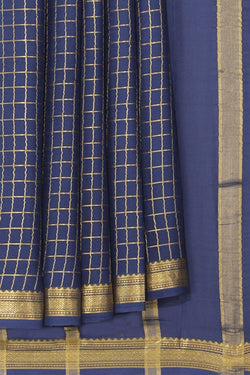 Collection of Mysore Binny Silk Smoky Grey Saree in a gallery layout