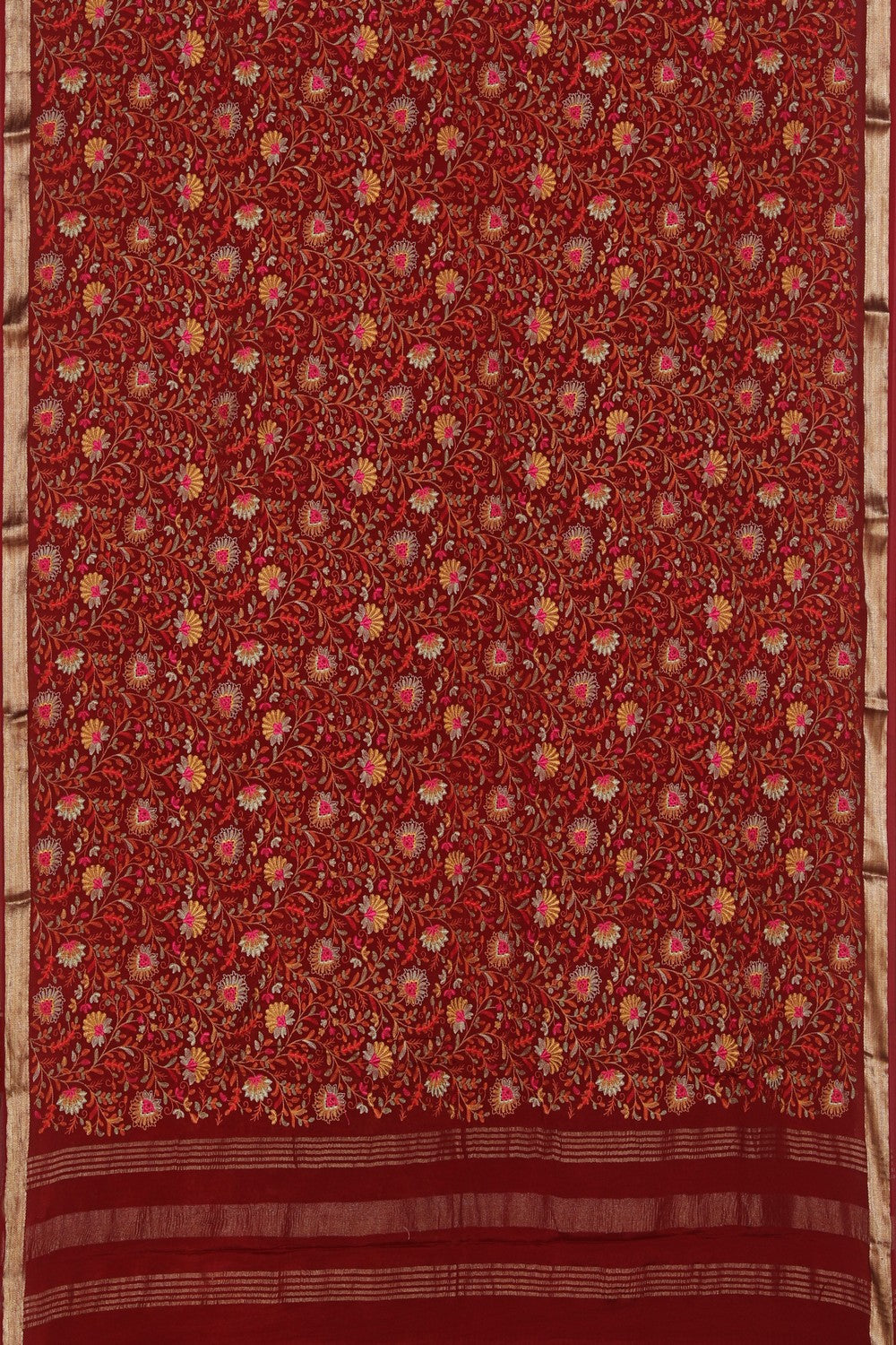 Image of Chiffon Maroon Saree