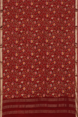 Image of Chiffon Maroon Saree