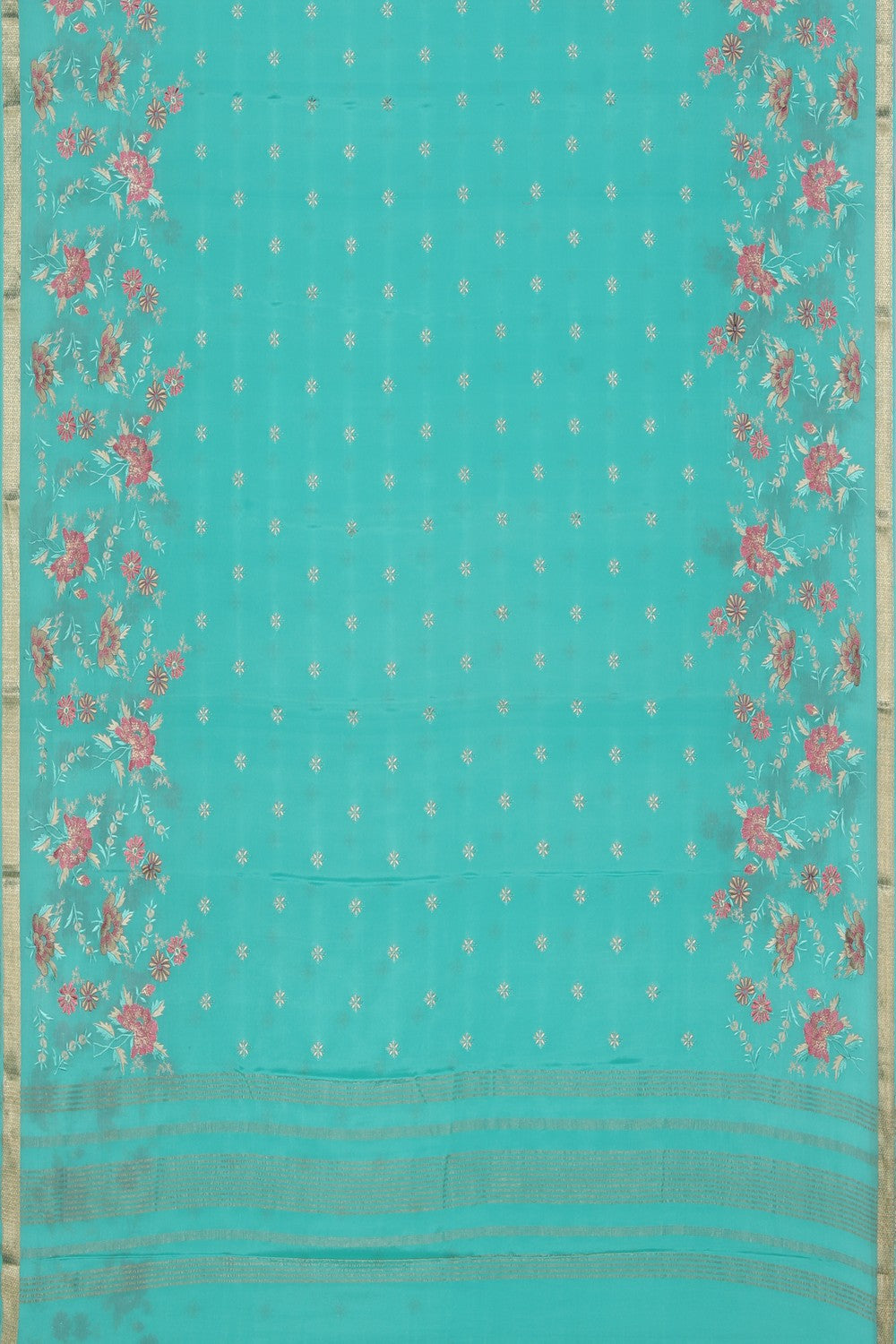 Collection of Chiffon Sea Green Saree in a gallery layout