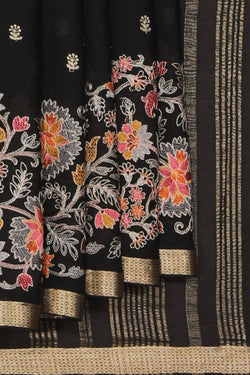 Collection of Chiffon Black Saree in a gallery layout