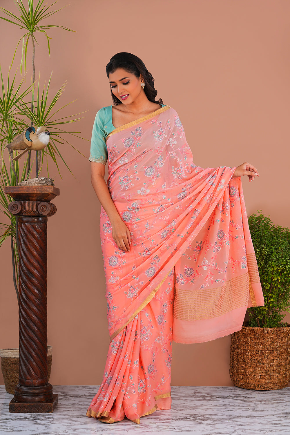 Image of Chiffon Embroidery Saree