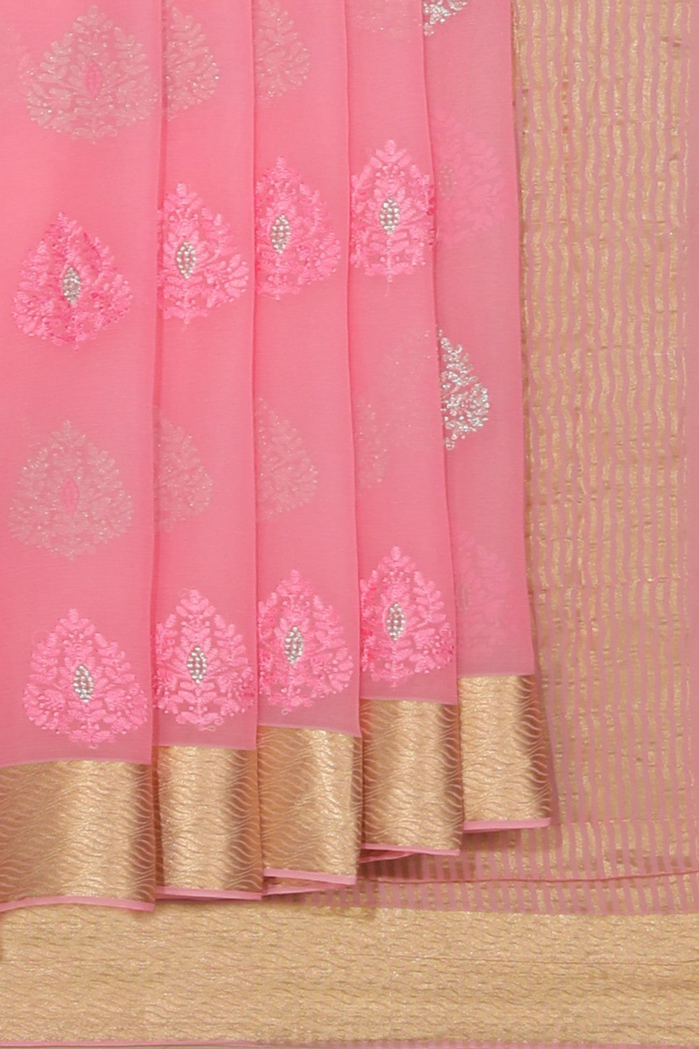 Collection of Crepe Pink Saree in a gallery layout