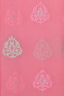 Collection of Crepe Pink Saree in a gallery layout