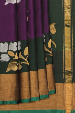 Collection of Uppada Silk Violet Saree in a gallery layout