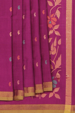 Collection of Uppada Silk Purple Saree in a gallery layout