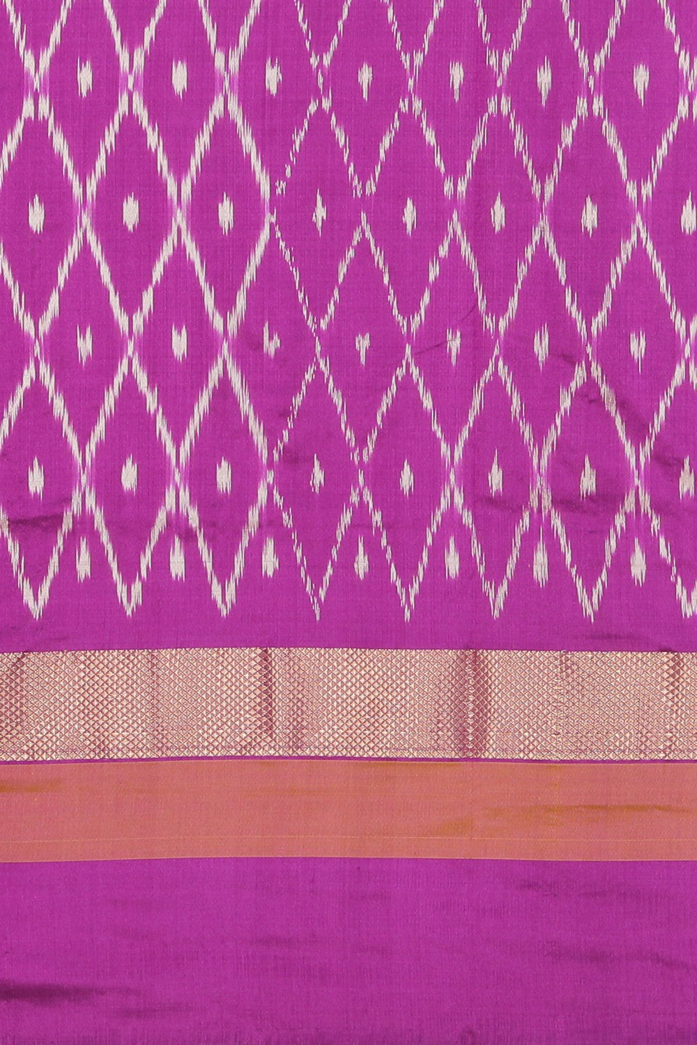 Collection of Pochampally Ikat Silk Off-White Saree in a gallery layout