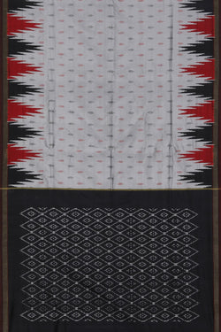 Collection of Pochampally Ikat Silk Grey Saree in a gallery layout