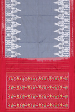 Collection of Pochampally Ikat Silk Grey Saree in a gallery layout