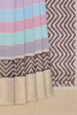 Collection of Pochampally Ikat Silk Multi-Colour Saree in a gallery layout