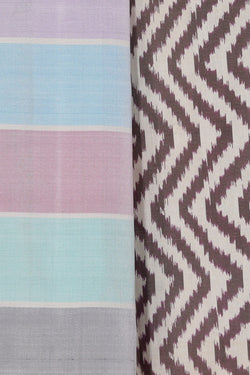 Collection of Pochampally Ikat Silk Multi-Colour Saree in a gallery layout