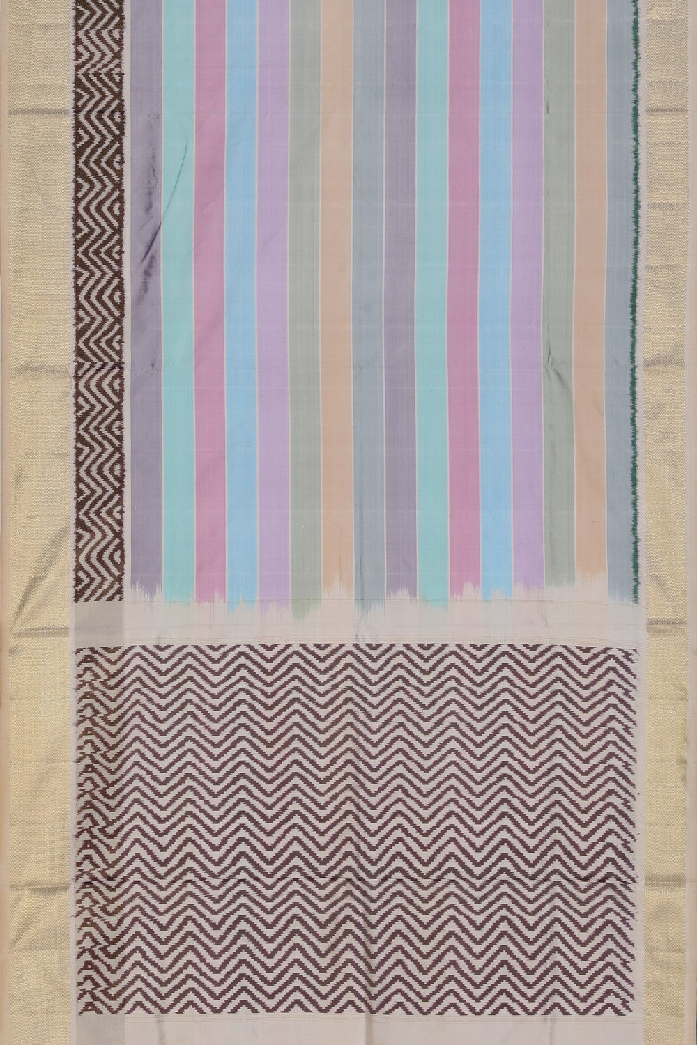 Collection of Pochampally Ikat Silk Multi-Colour Saree in a gallery layout