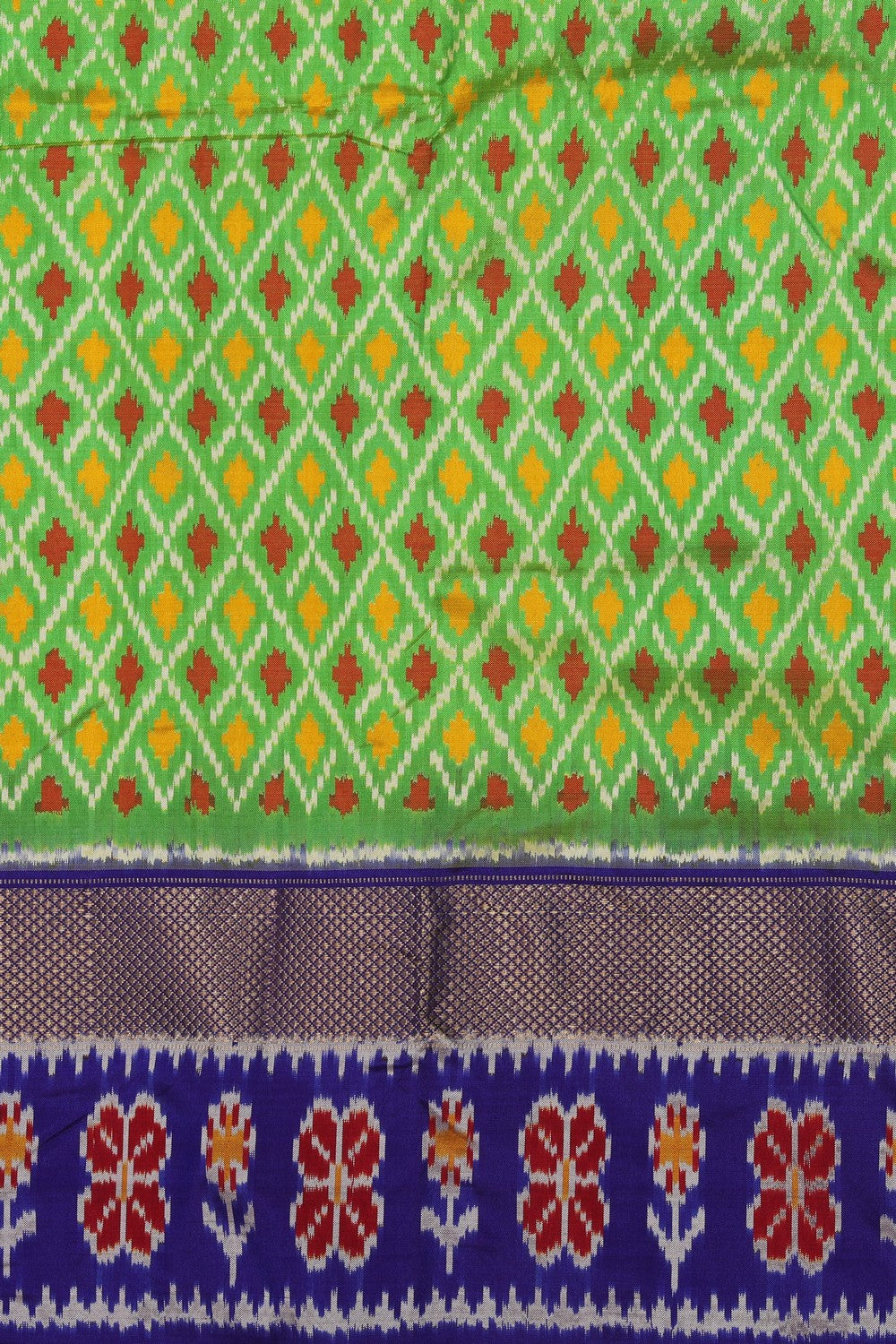 Collection of Pochampally Silk Pavada Unstitched Set in a gallery layout