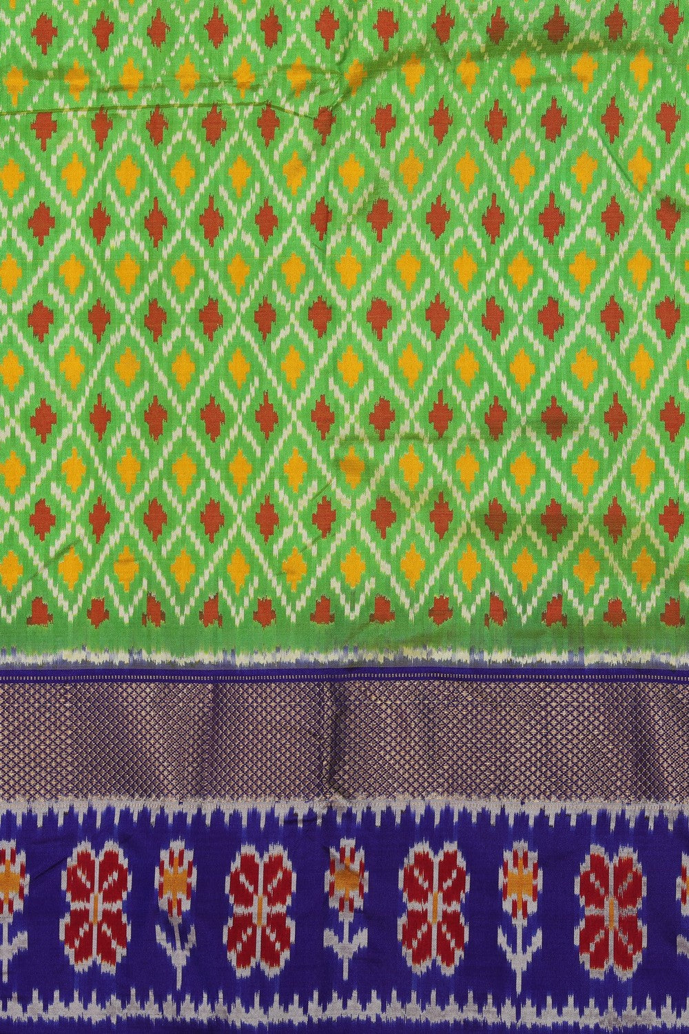 Image of Pochampally Silk Pavada Unstitched Set