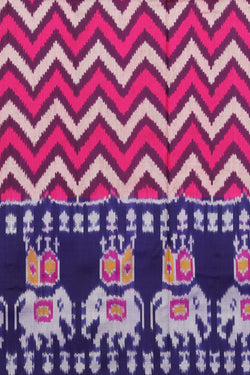 Collection of Pochampally Silk Pavada Unstitched Set in a gallery layout