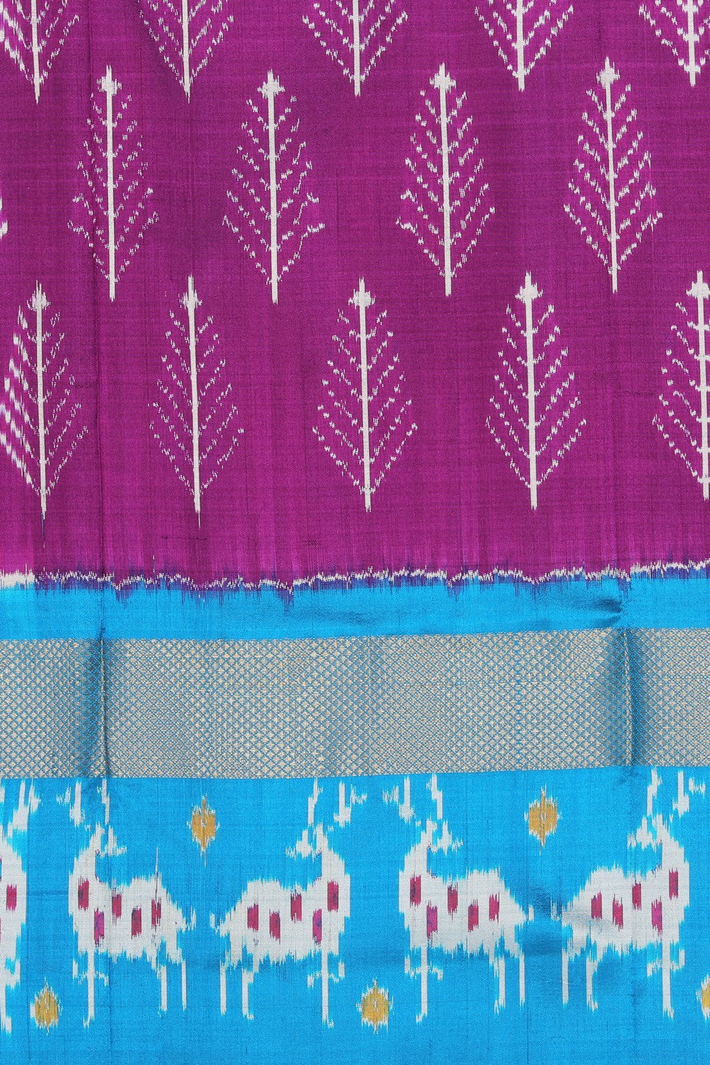 Collection of Pochampally Silk Pavada Unstitched Set in a gallery layout