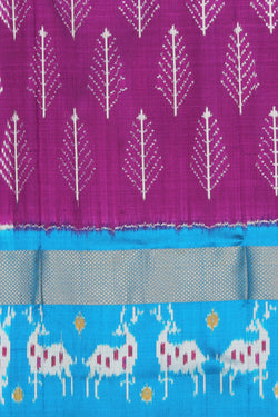 Collection of Pochampally Silk Pavada Unstitched Set in a gallery layout