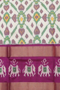 Collection of Pochampally Silk Pavada Unstitched Set in a gallery layout