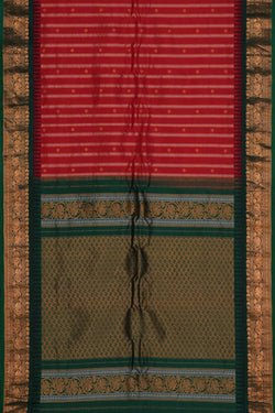 Image of Gadwal Silk Red Saree