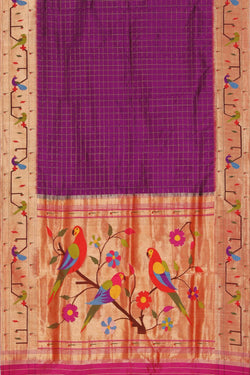 Collection of Paithani A Beautiful Violet Saree in a gallery layout