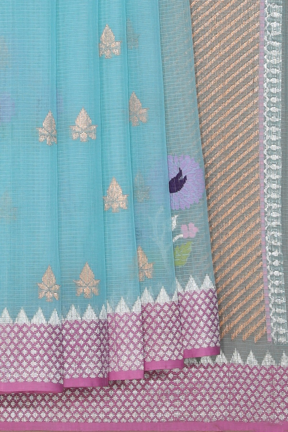 Collection of Kota Sea Blue Saree in a gallery layout