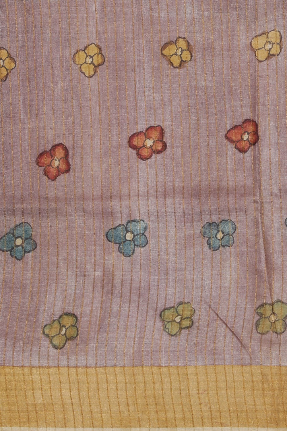 Kalamkari Hand-Painted Tussar Silk Saree