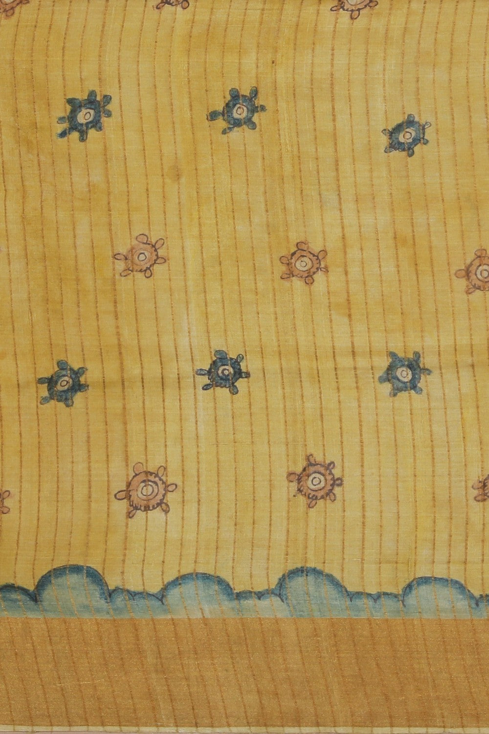 Kalamkari Hand-Painted Tussar Silk Saree