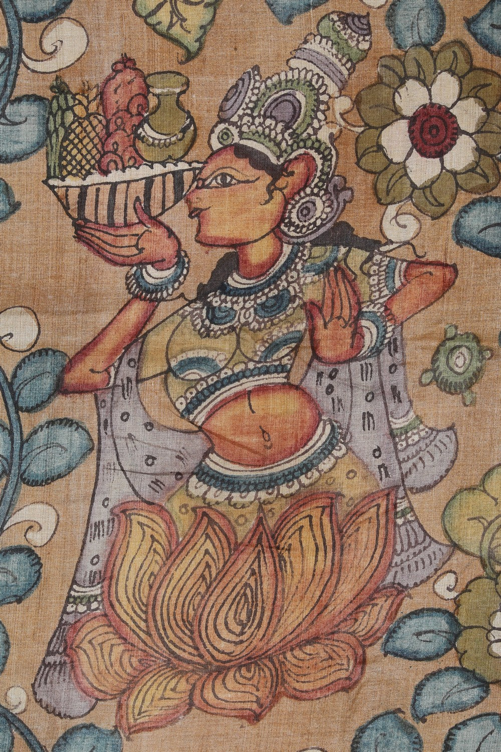 Collection of Kalamkari Hand-Painted Tussar Silk Saree in a gallery layout