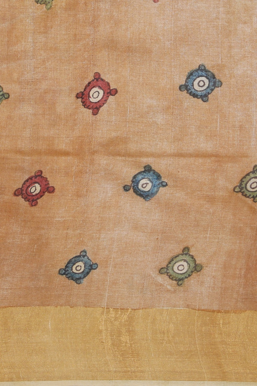 Collection of Kalamkari Hand-Painted Tussar Silk Saree in a gallery layout