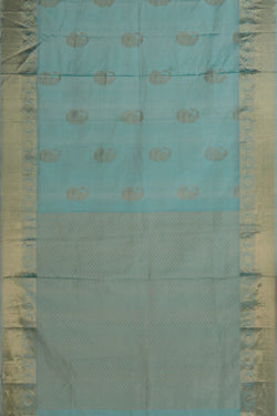 Image of Peacock Blue South Silk Saree